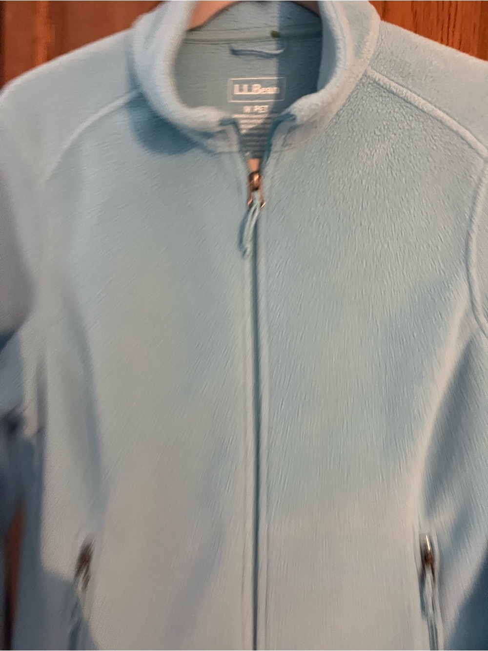 LL Bean Fleece Full Zip Sweatshirt Jacket Women's Reg Light Baby Blue Sz M